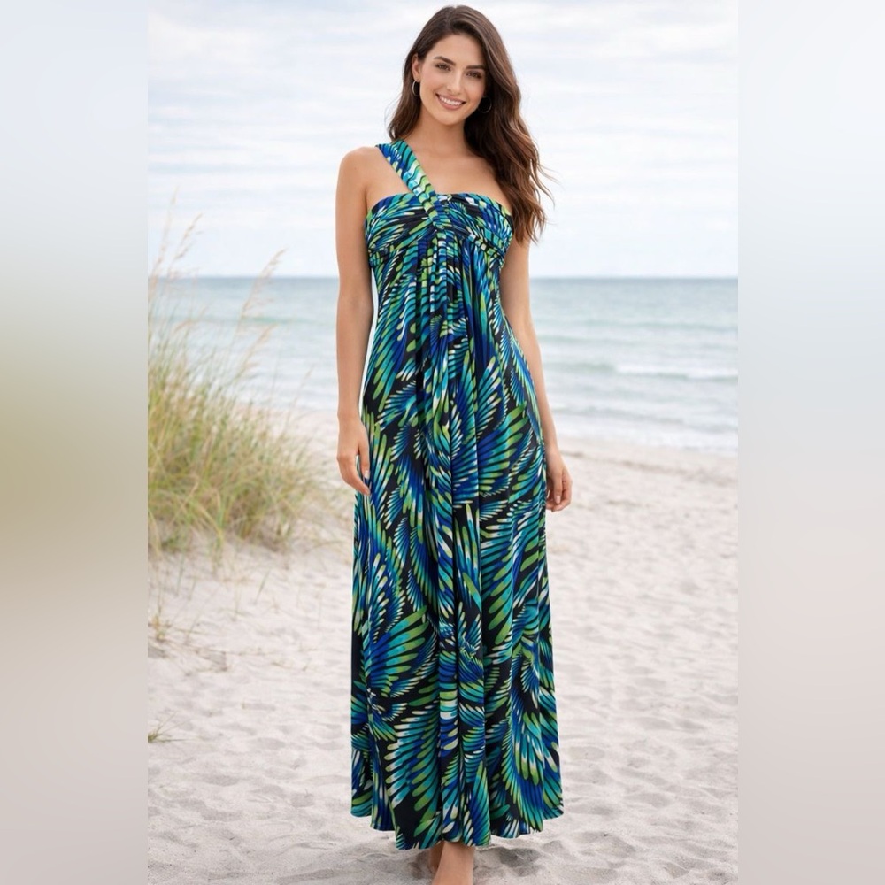 Bisou Bisou Michelle Bohbot One‎ Shoulder Maxi Dress | Size 6